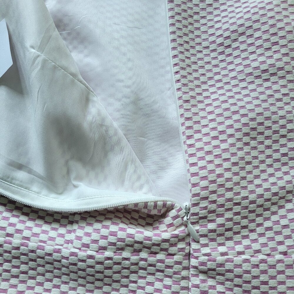 NWT Cotton-Linen Banana Republic Pink White Checkerboard Dress, sz 8 - Picture 13 of 13